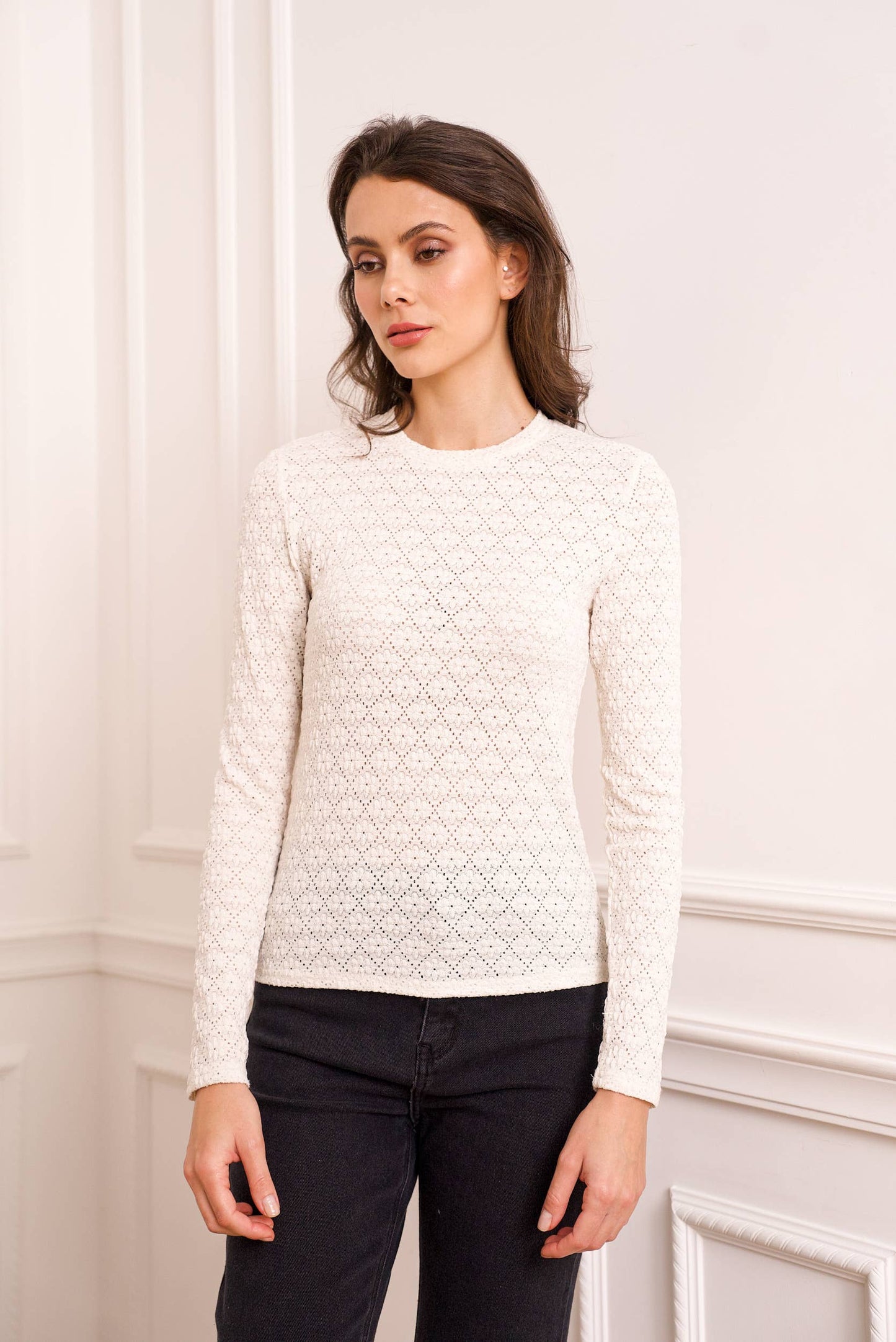 Semi-transparent lace t-shirt