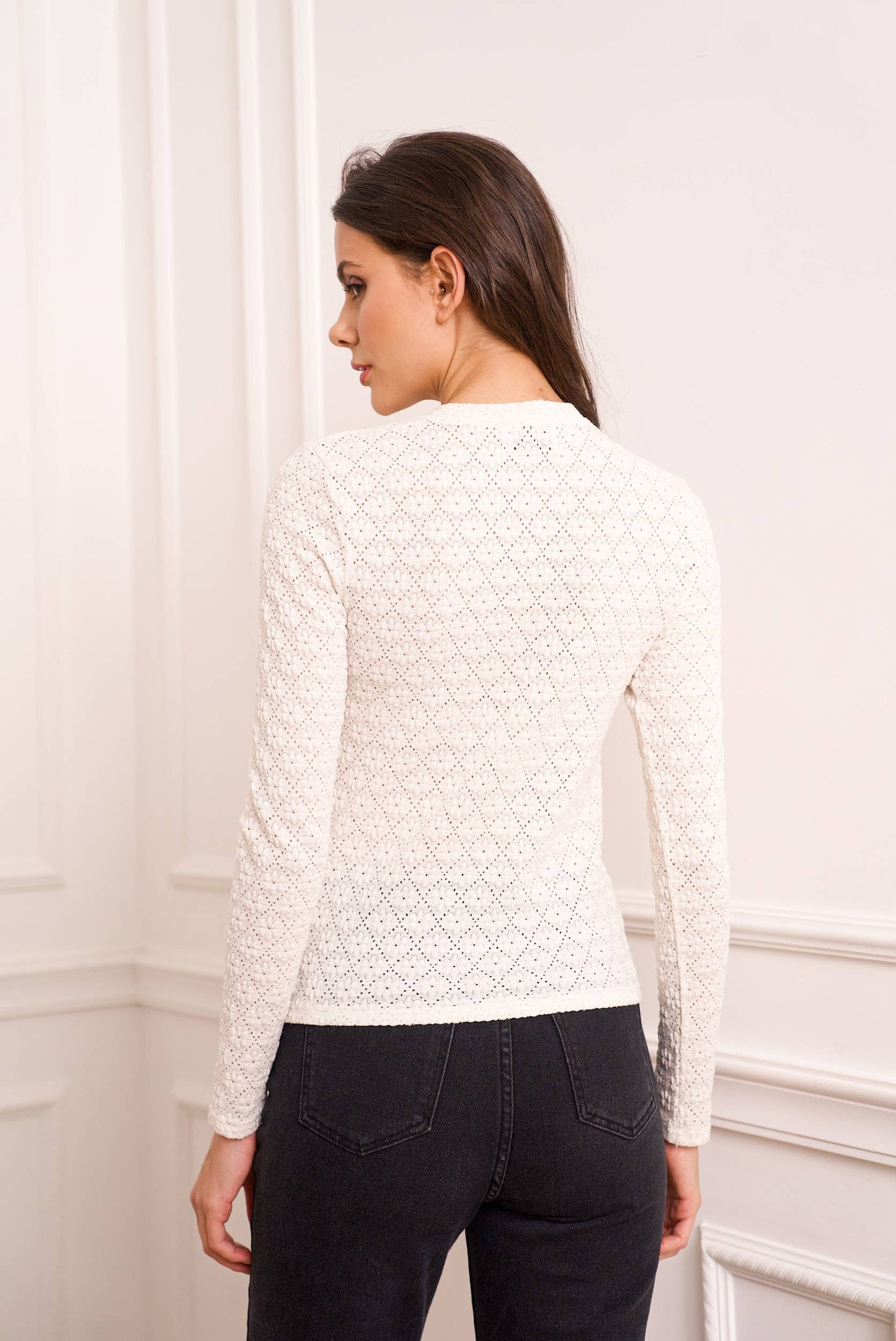 Semi-transparent lace t-shirt