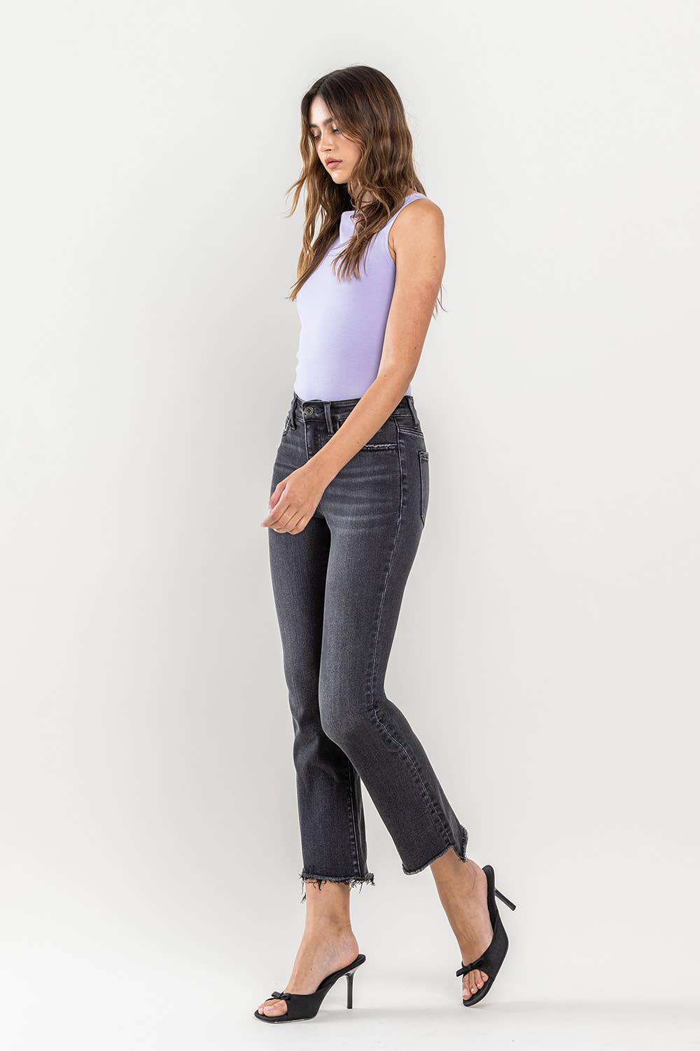 HIGH RISE CROP FLARE JEAN T5991