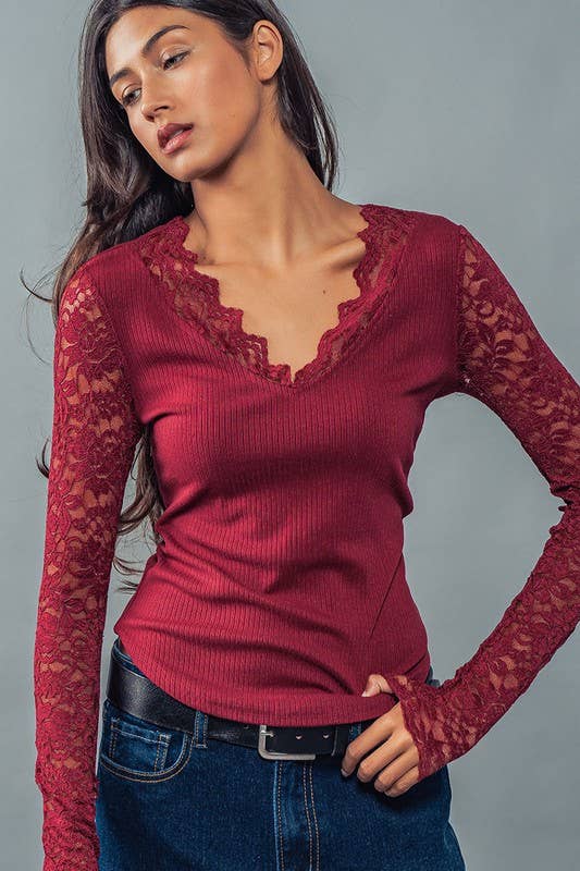 UD645 Laced Up Long Sleeve Top