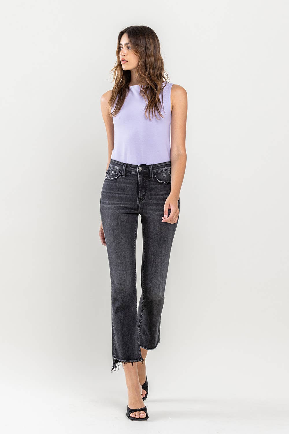 HIGH RISE CROP FLARE JEAN T5991