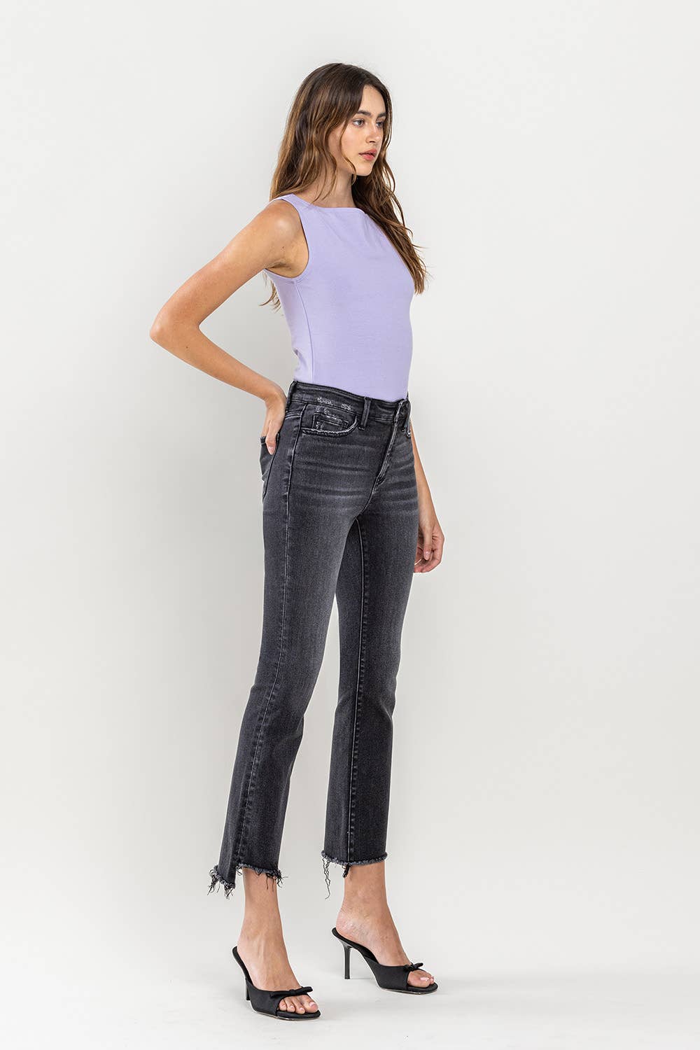 HIGH RISE CROP FLARE JEAN T5991