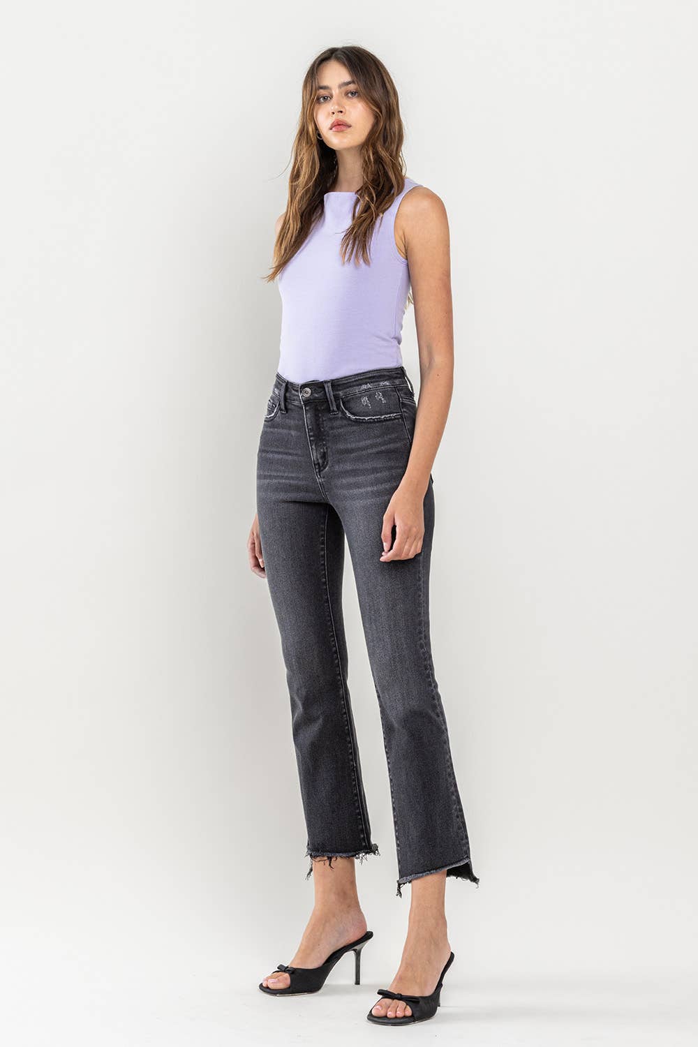 HIGH RISE CROP FLARE JEAN T5991