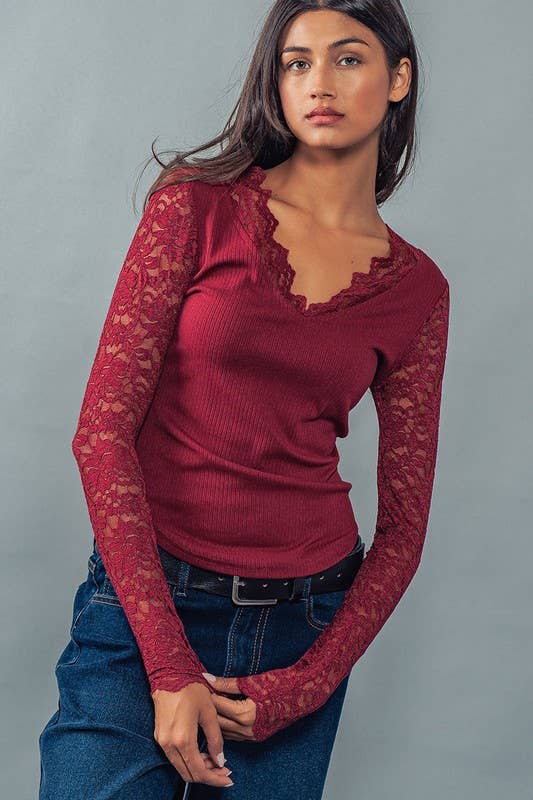 UD645 Laced Up Long Sleeve Top