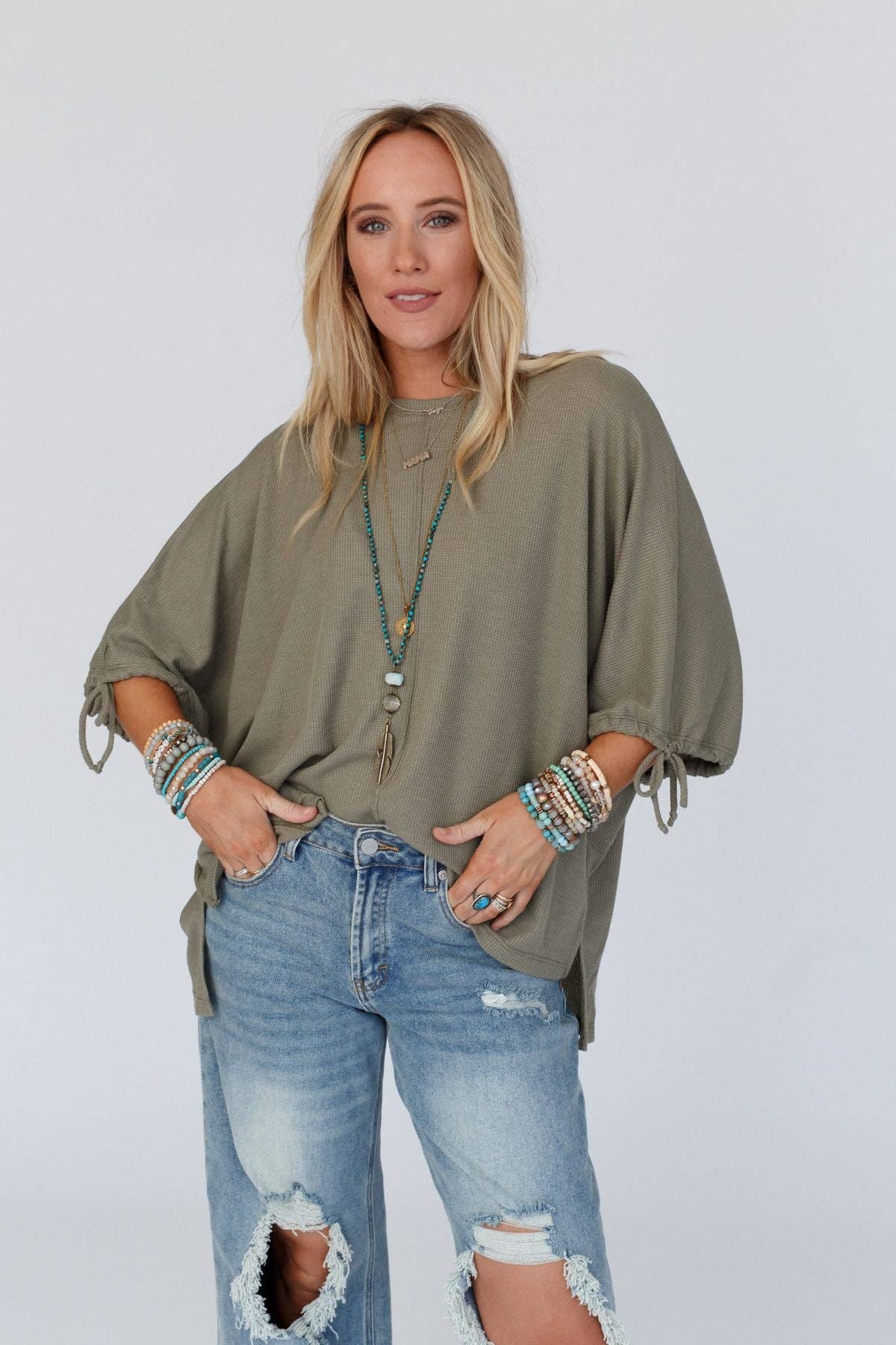 T Little Lark Puff Sleeve Tee - Olive