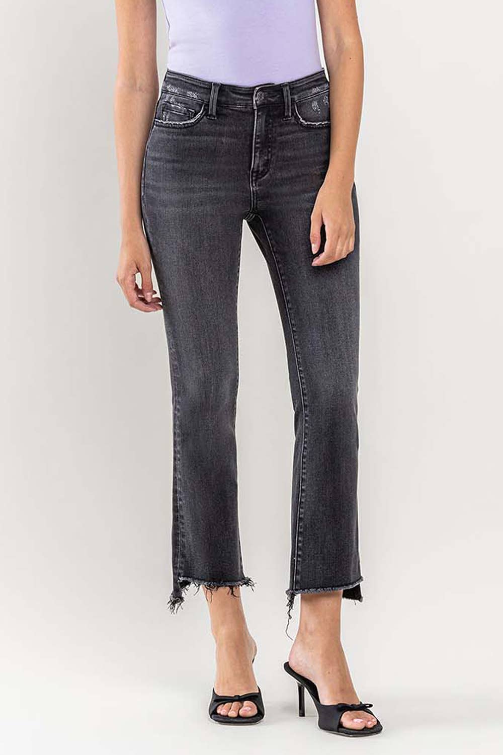 HIGH RISE CROP FLARE JEAN T5991