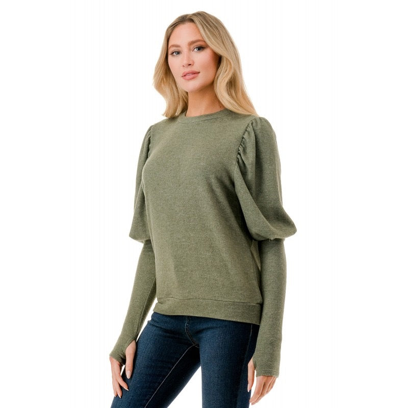 T1622K Super soft Puff Sleeve top