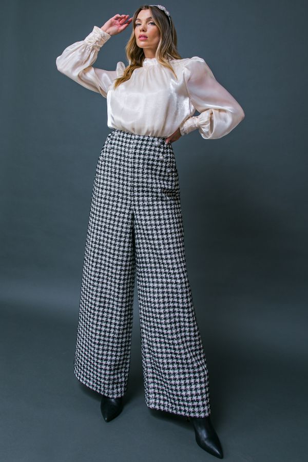 Houndstooth Wide leg Pant