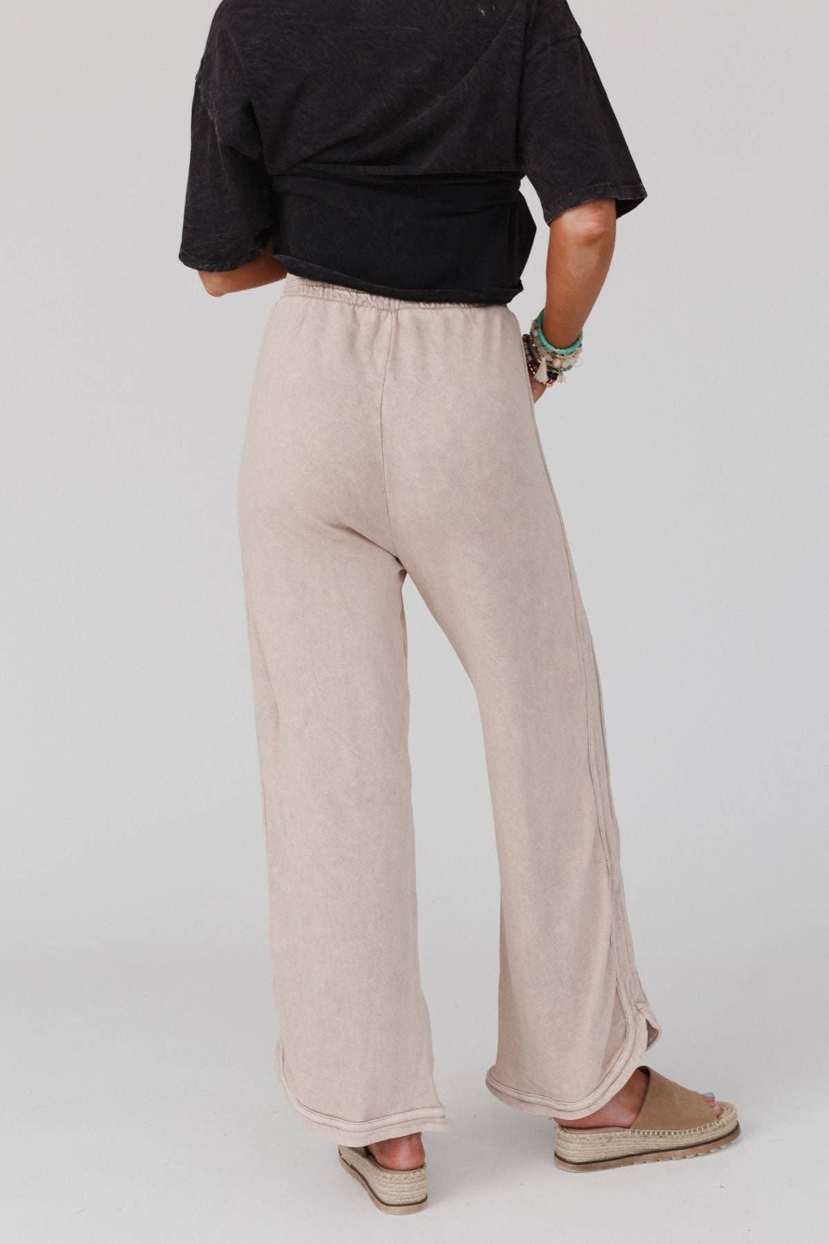 So Comfy Wide Leg Full Pant - New Taupe