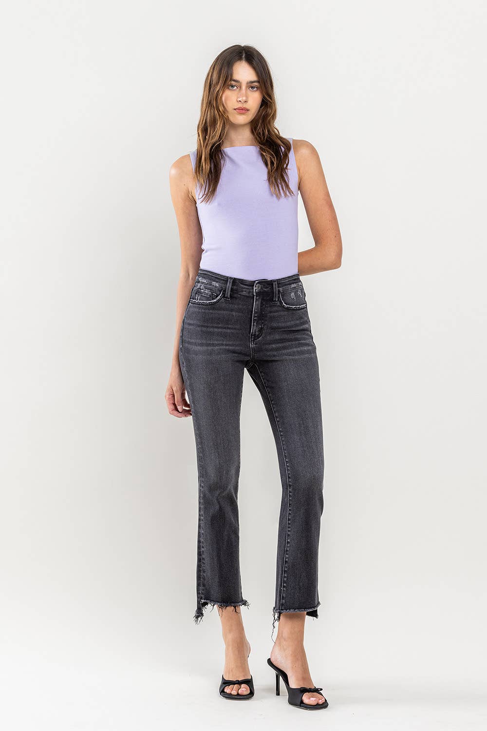 HIGH RISE CROP FLARE JEAN T5991