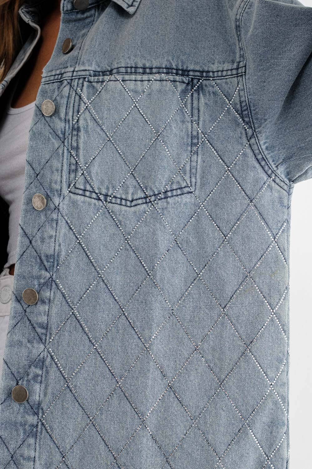 Studded Button Up Denim