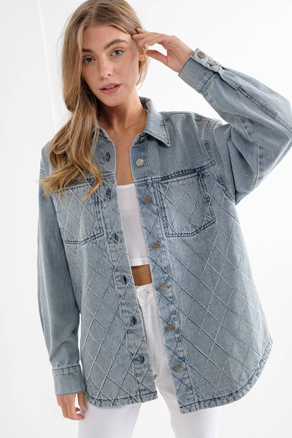 Studded Button Up Denim