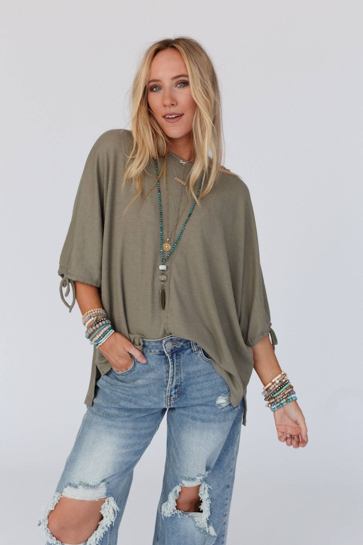 T Little Lark Puff Sleeve Tee - Olive