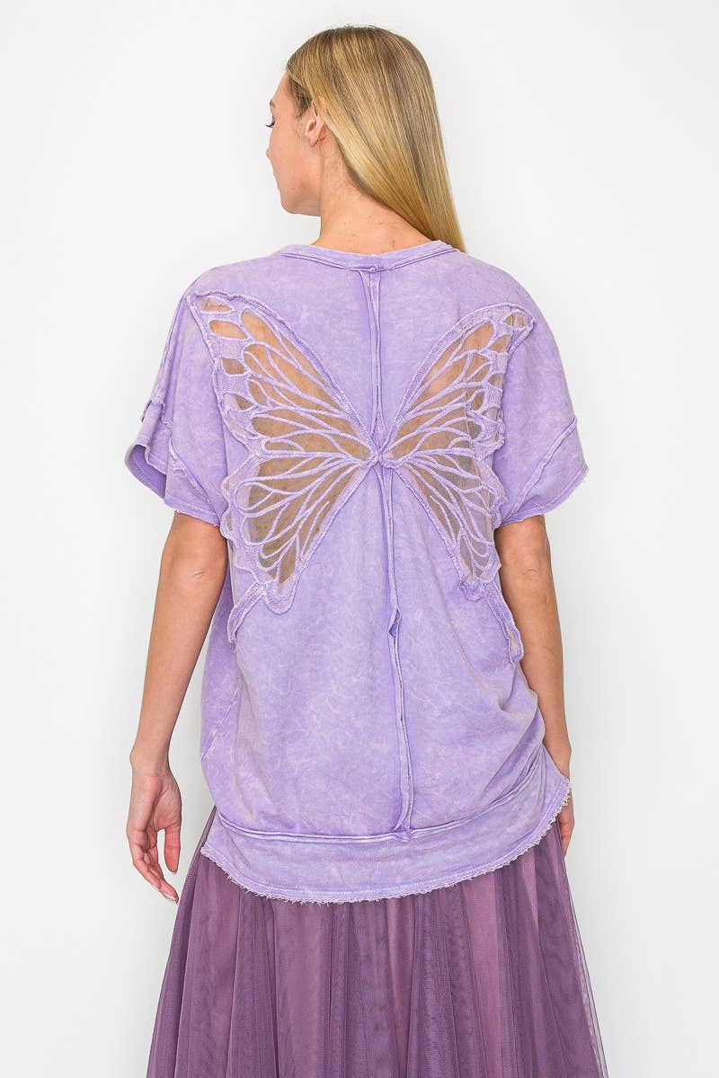 OHSOCUTE Mineral Wash Butterfly appliques top  HT5521