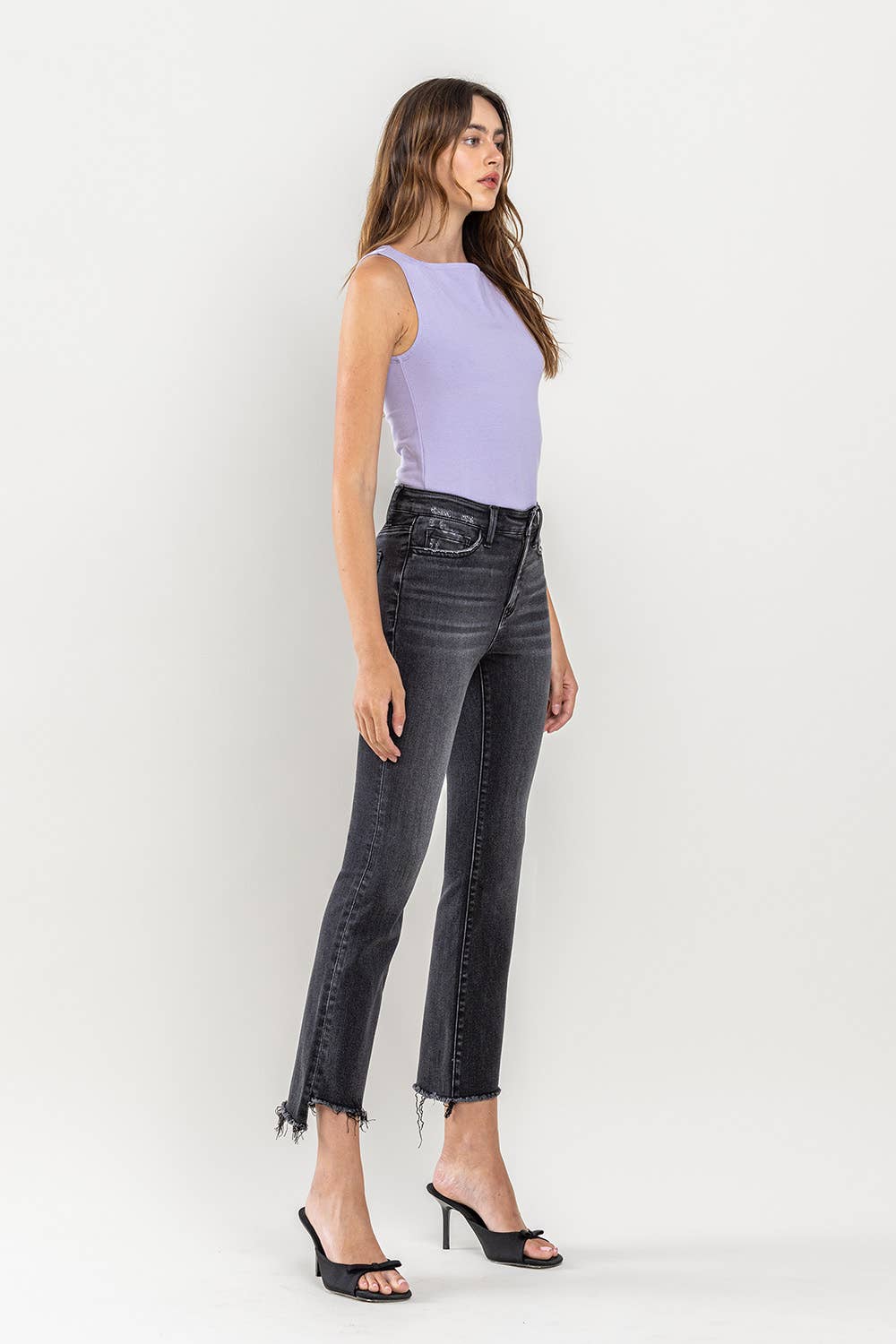 HIGH RISE CROP FLARE JEAN T5991