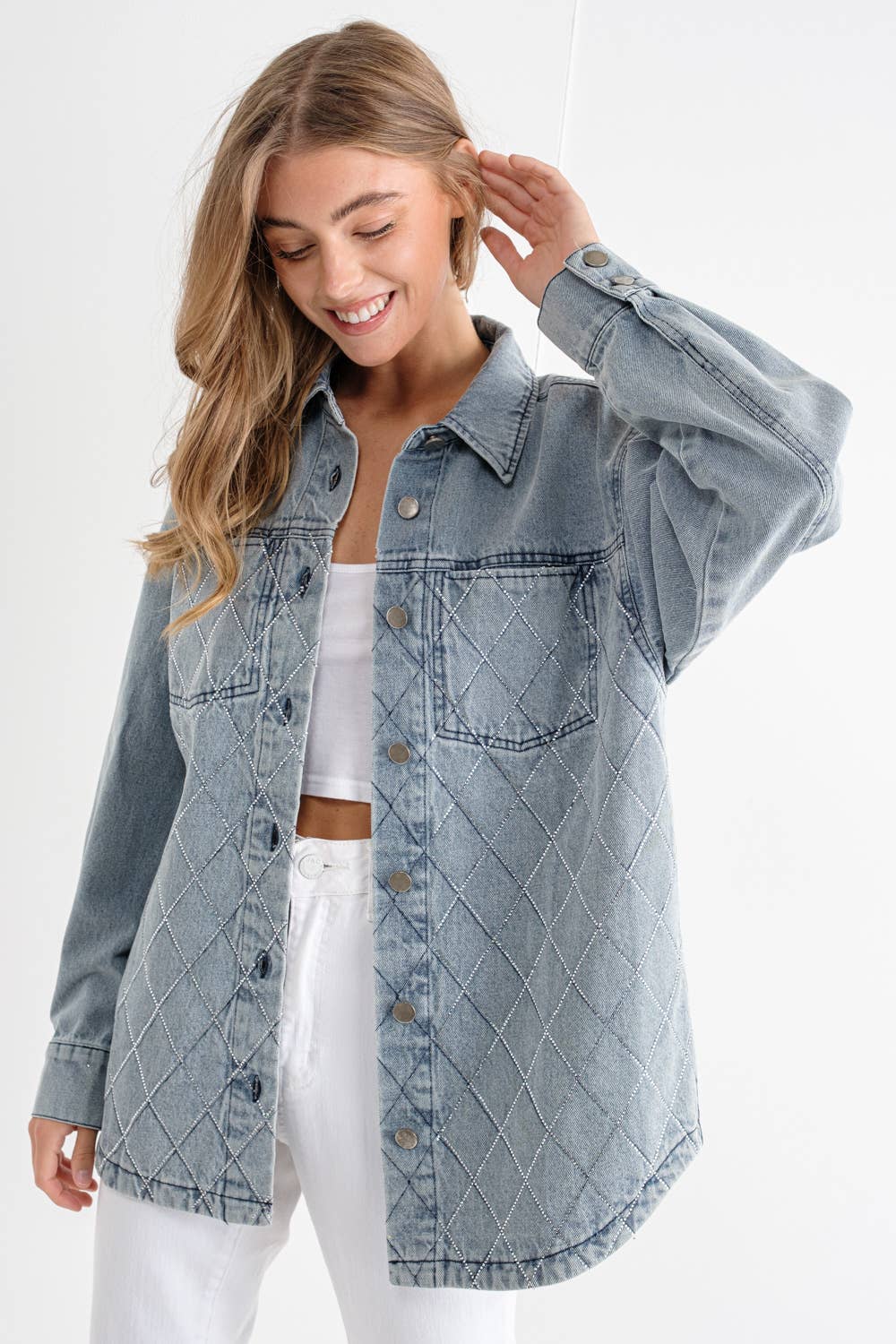 Studded Button Up Denim