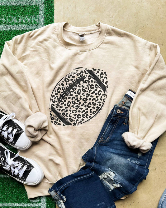 Sw Sand Leopard Football Graphic Sweatshirt