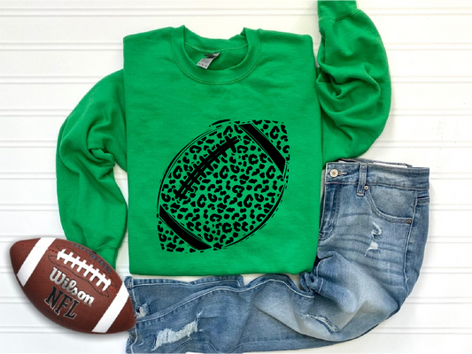 SW Kelly Leopard Football Graphic Sweatshirt